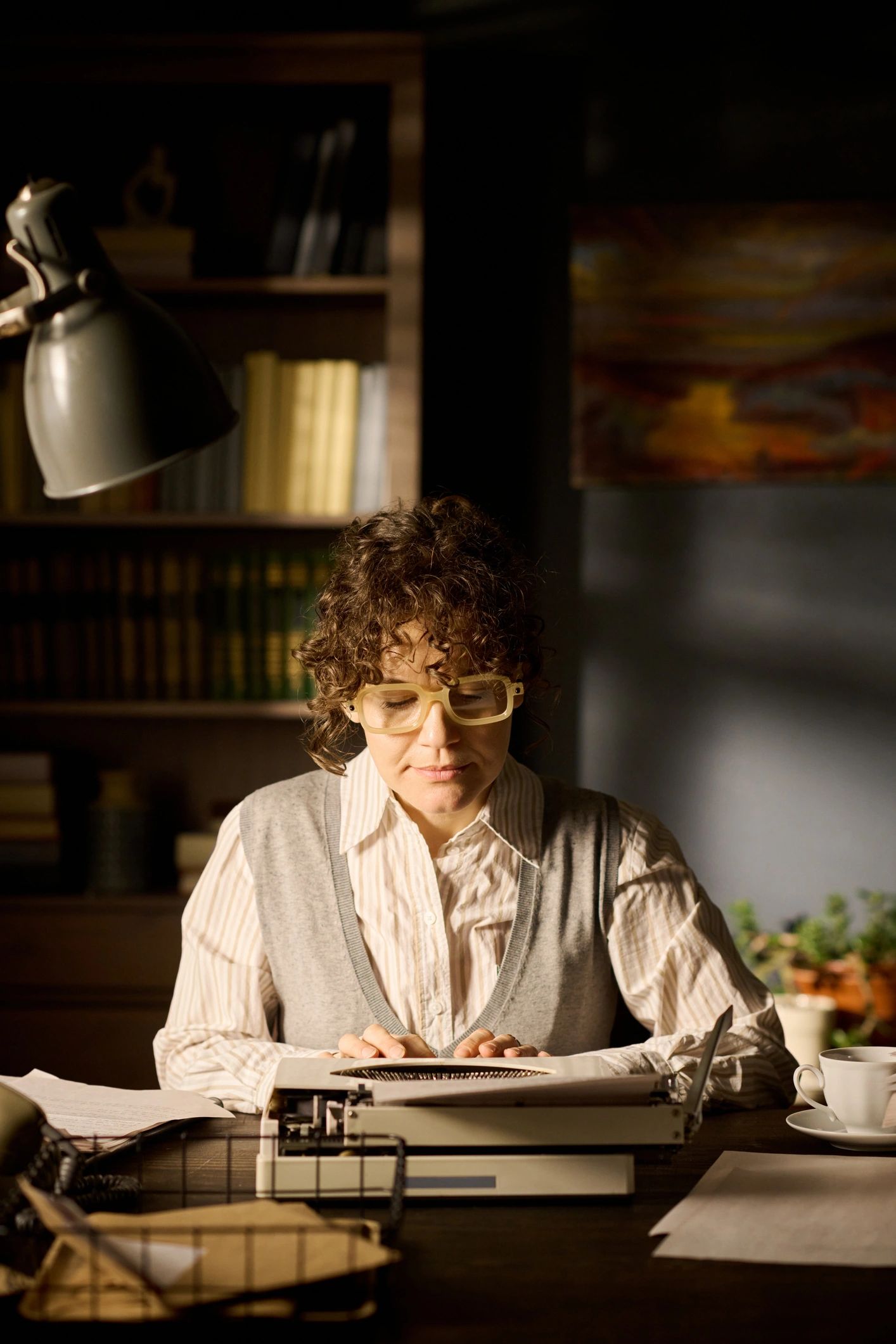 Portrait of a writer at a desk
